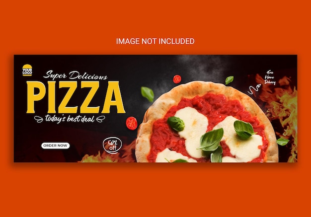 Super delicious pizza facebook cover template