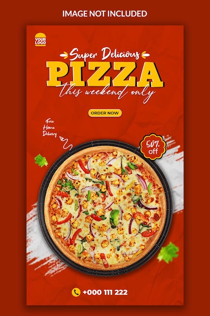 Super delicious pizza instragram story banner design