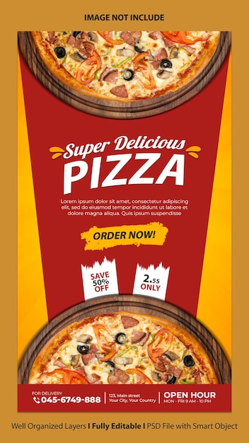 PSD super delicious pizza promotion