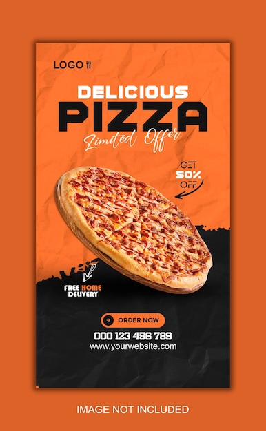 Super delicious pizza social media and instagram story template