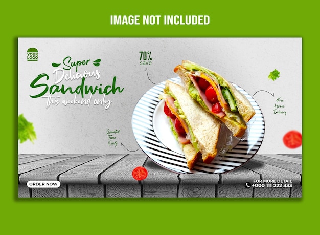 Super delicious sandwich social media web banner