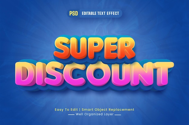 Super discount editable 3d text style effect