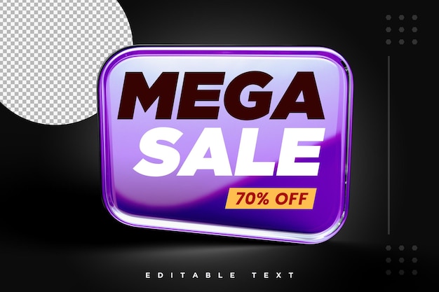 Super discount sale 3d banner rendering isolate