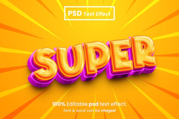 Super editable 3d text effect