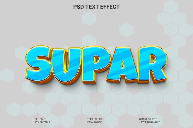 PSD super editable 3d text effect