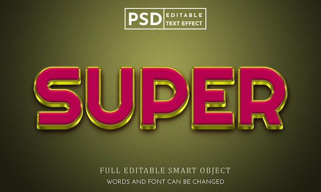 Super Editable 3D Text Effect