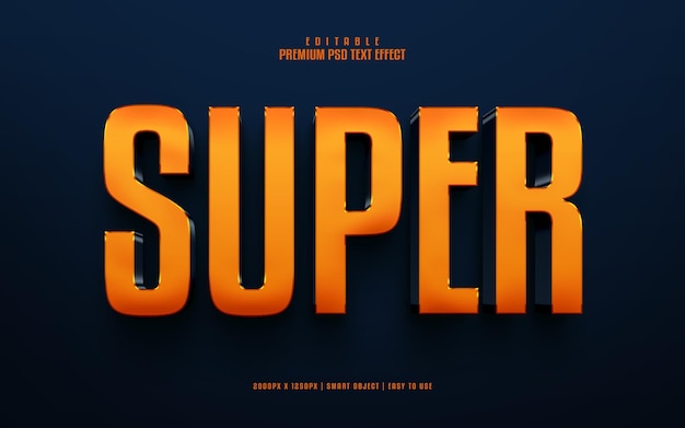 PSD super editable premium 3d psd text effect