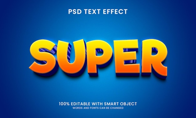 PSD effetto di testo super modificabile