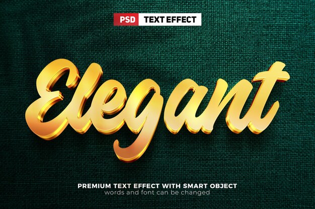 Super elegant gold template 3d editable text effect style