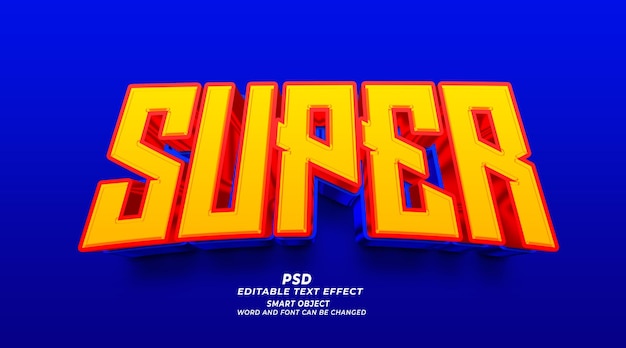 PSD super gamer 3d editable text effect photoshop template