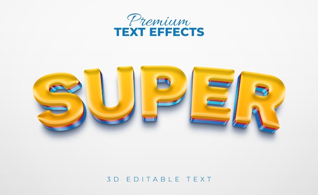 Super glossy editable text effects