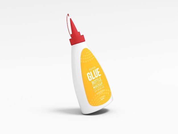 PSD super glue plastic bottle plastic mockup