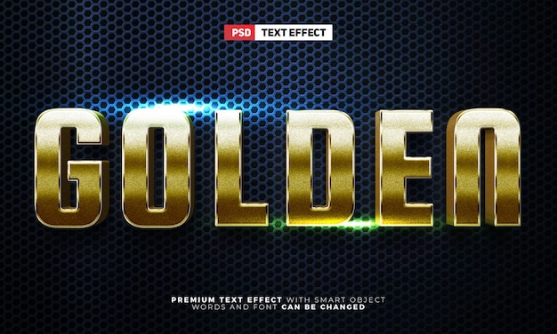 Super gold esport future glow 3d editable text effect style