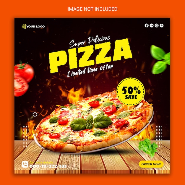 Super heerlijke pizza social media post.