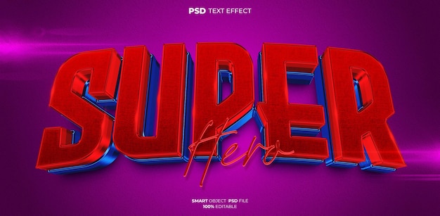 super hero 3d editable text effect