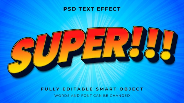 PSD super hero comic editable text effect