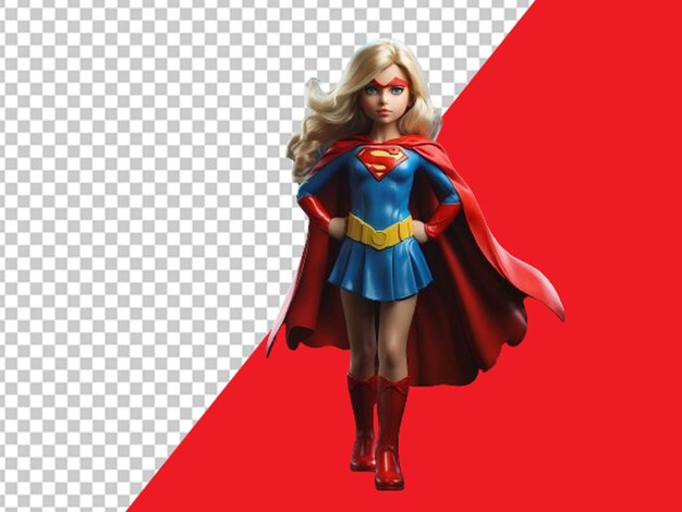 PSD super hero girl cartoon standing