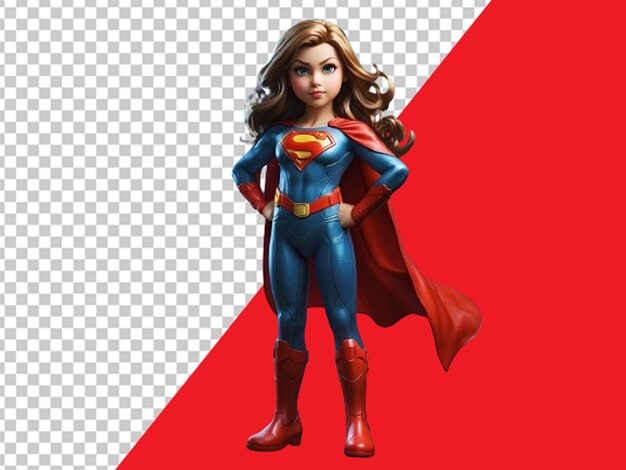 PSD super hero girl cartoon standing