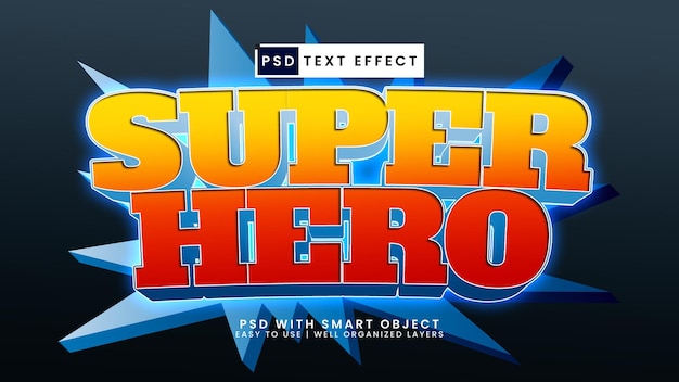 Super hero power 3d editable text effect