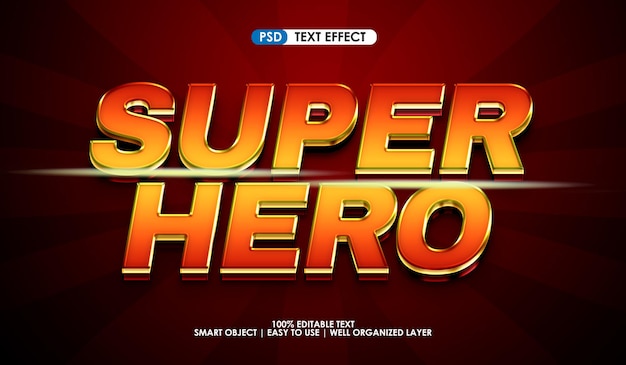 PSD super hero premium text style effect