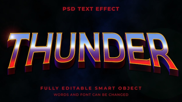 PSD super hero thunder editable text effect