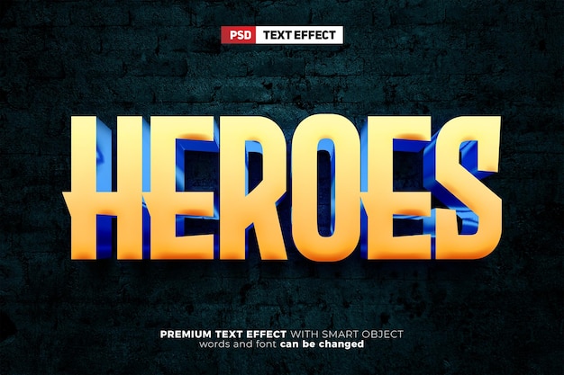 PSD super heroes 3d editable 201122 text effect