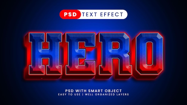 PSD super heroes cartoon text effetto