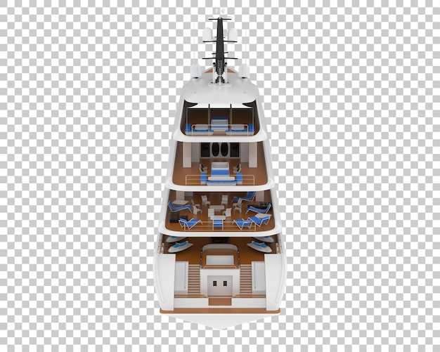 PSD super jacht na przezroczystym tle ilustracja renderowania 3d