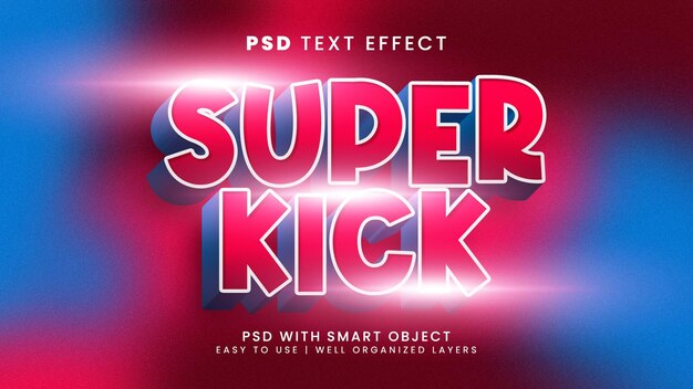 Super kick 3d editable text effect with football and player text style