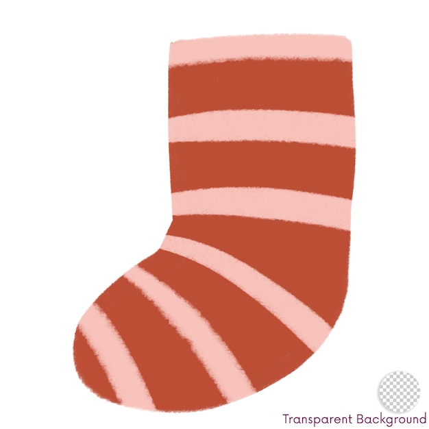 Super leuke gestreepte rode sokken kerst illustratie