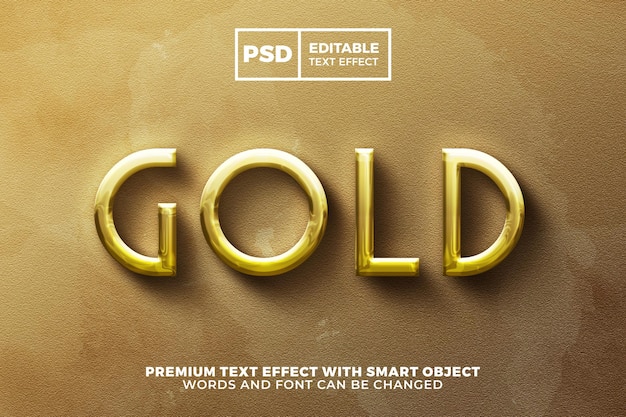 Stile di effetto di testo modificabile 3d di lusso elegante in oro super liquido