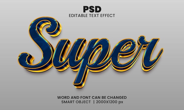 Super Luksusowy 3d Edytowalny Efekt Tekstowy Premium Psd Z Tłem