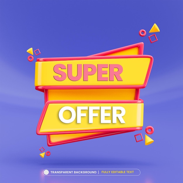 PSD super offer creative sale banner design template