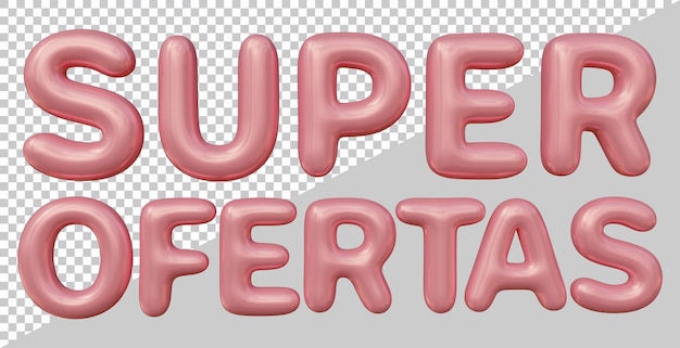 Super offers text in brazilian portuguese with 3d modern style