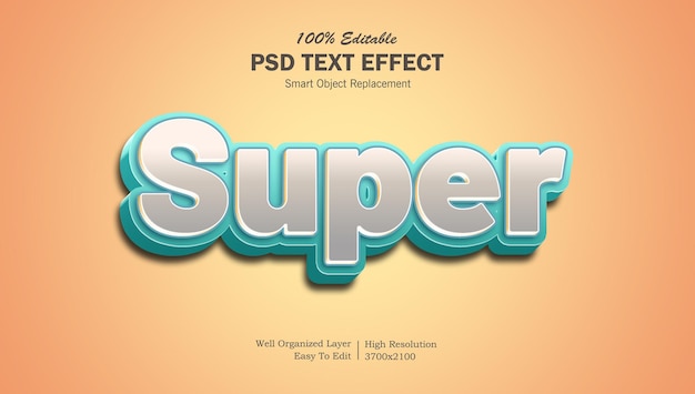 PSD effetto di testo psd modificabile 3d super popup