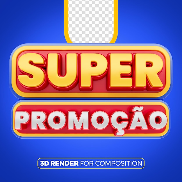 PSD super promotion 3d blue and red portuguese front