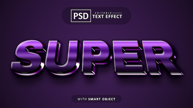 PSD super purple text effect editable