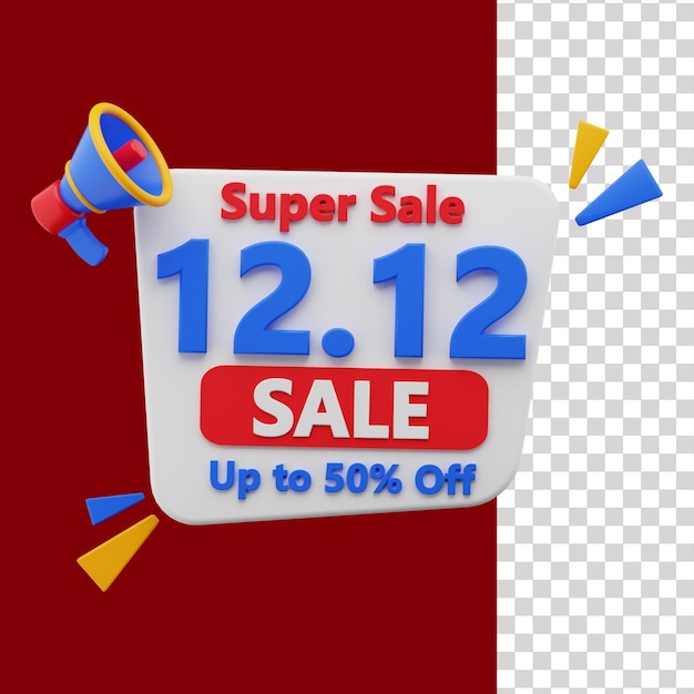 PSD super vendita 12 12 illustrazione 3d