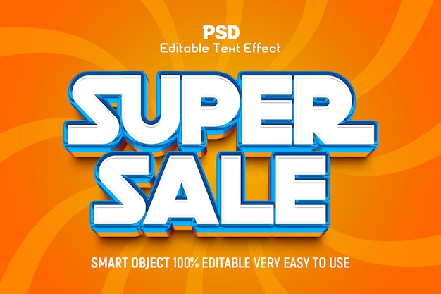 Super Sale 3D Bewerkbare PSD Teksteffect Stijl