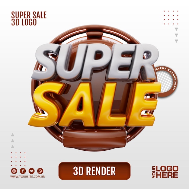 SUPER SALE 3D LOGO FOR BUSINESS