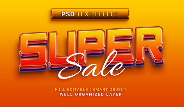 Super sale 3d style text effect