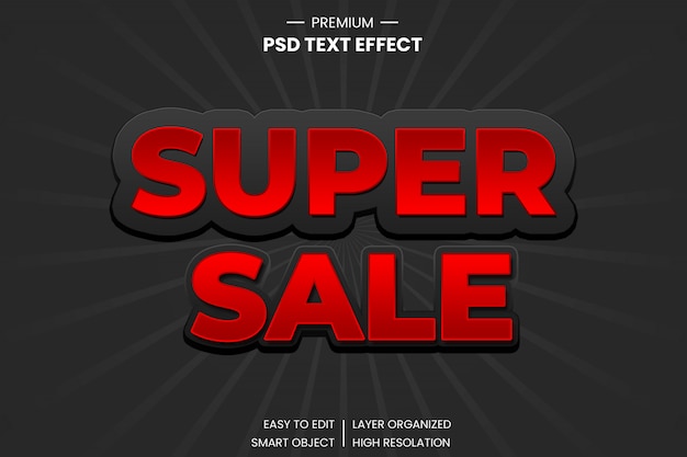 Super sale 3d text style effect