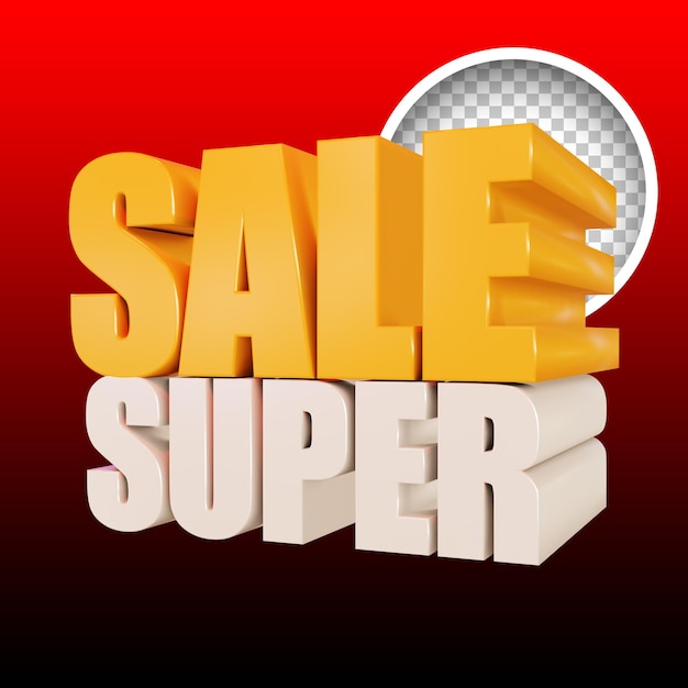 PSD super sale 3d text