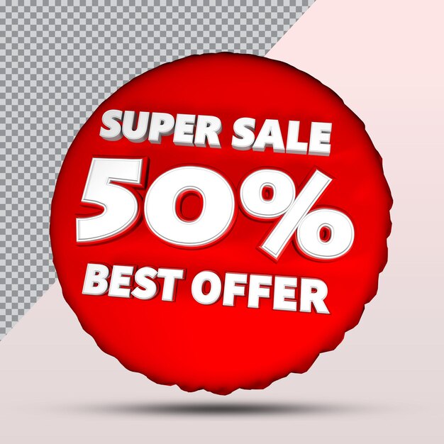 Super sale 50 percent best offer 3d number