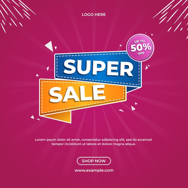 Super Sale Banner Social Media Post