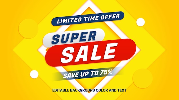 PSD super sale banner template design