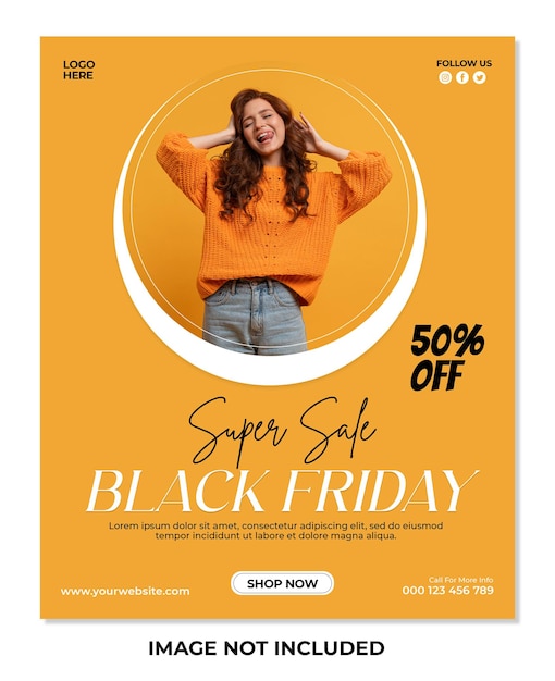 Design del poster del black friday in super vendita