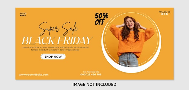 PSD super sale black friday web banner design