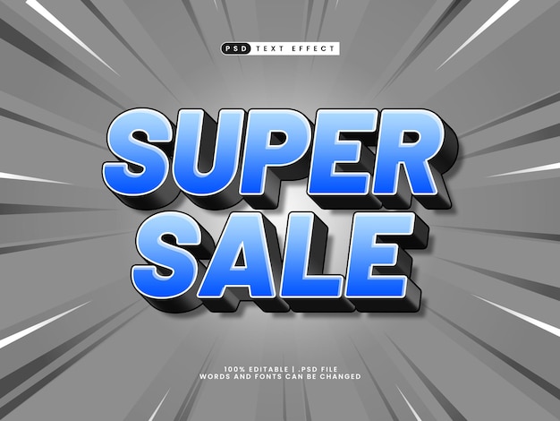 super sale editable text effect