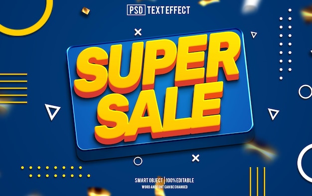 Super sale efekt tekstu czcionka edytowalna typografia tekst 3D
